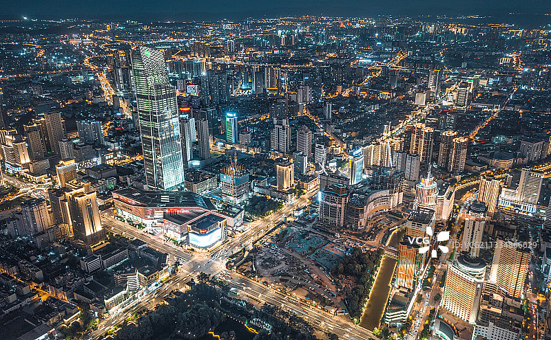 昆明市中心航拍图片素材