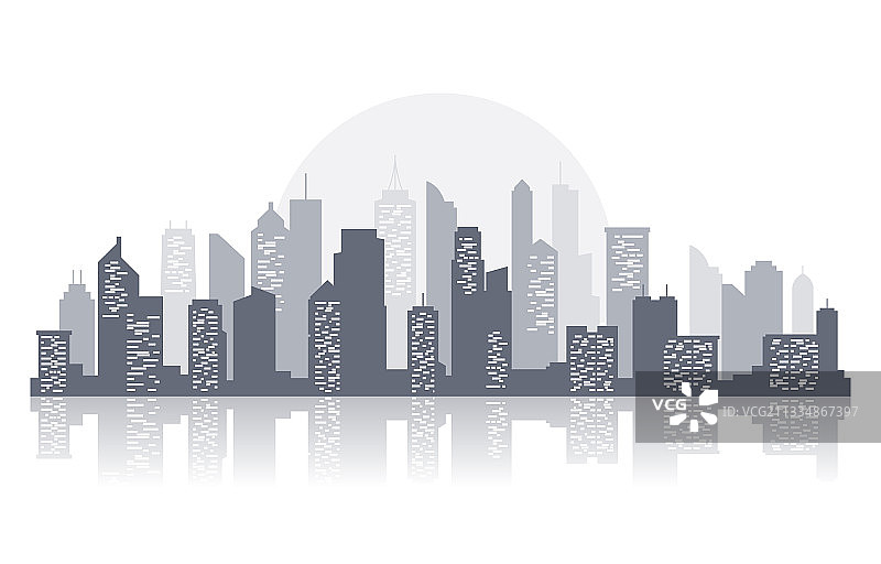 城市建筑城市景观天际线商务白色图片素材