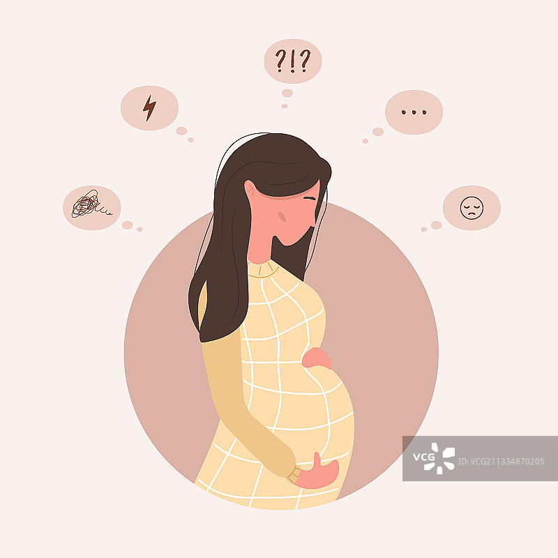悲伤的孕妇焦虑不安图片素材