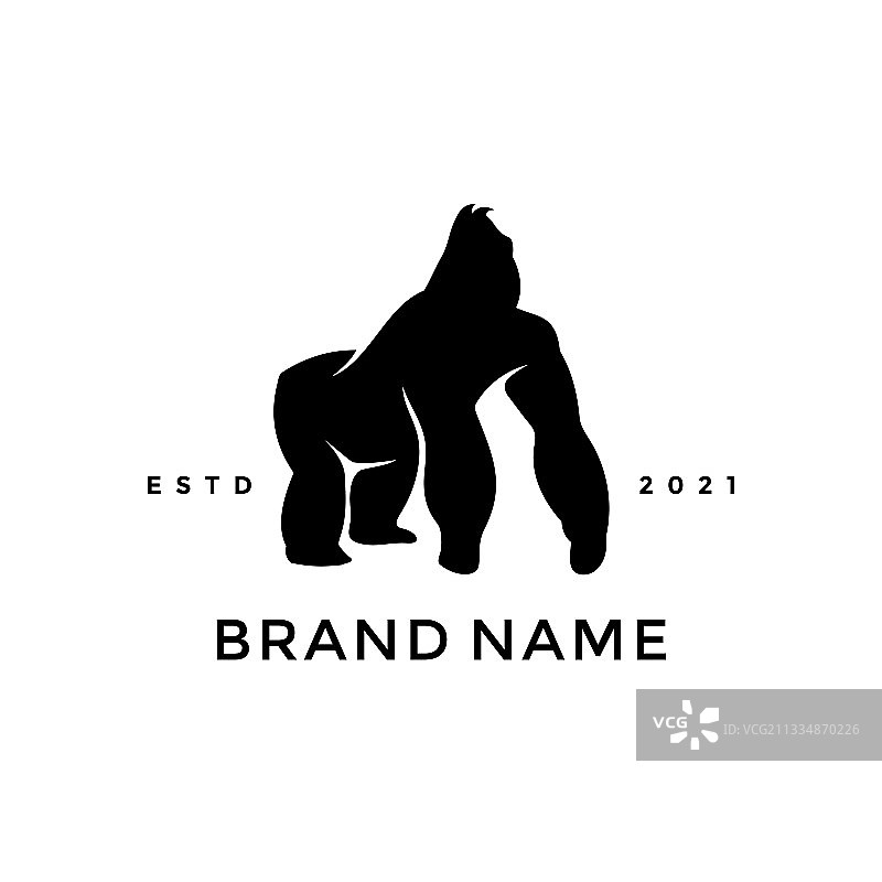 黑色大猩猩标志图片素材