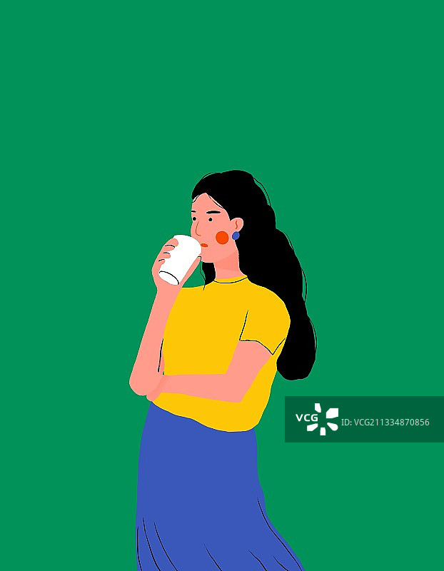 女人 喝水 简约 时尚图片素材