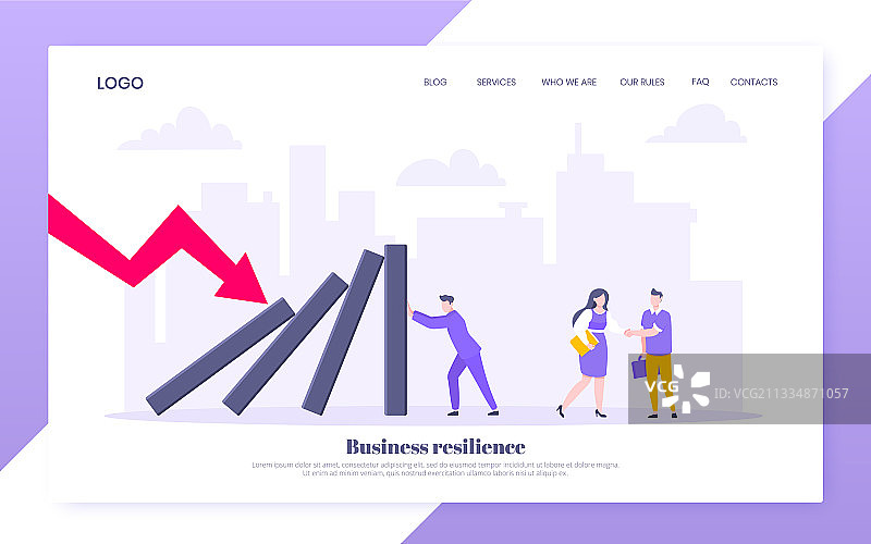 商业韧性多米诺骨牌效应图片素材