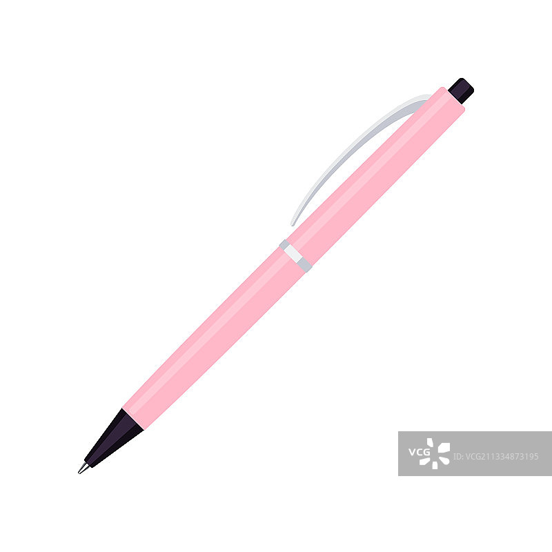 粉色外壳的自动弹簧圆珠笔图片素材