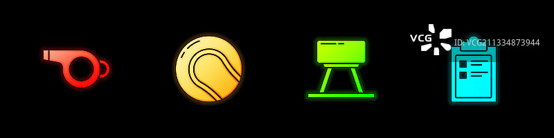 口哨棒球马鞍和运动器材套装图片素材