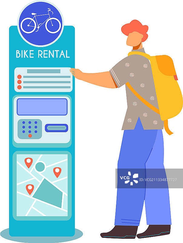 自行车租赁终端构成图片素材