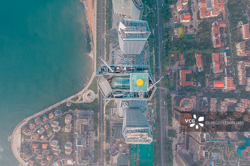 青岛海天中心俯瞰图片素材