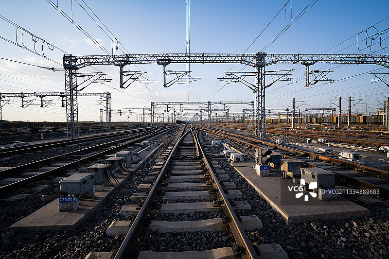 晴天的铁路图片素材