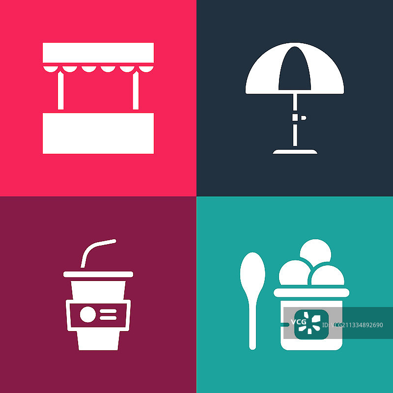 波普艺术风格碗装冰淇淋图片素材