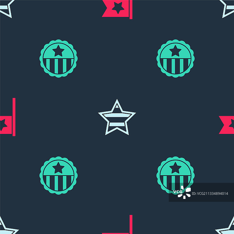 美国国旗美国独立日和奖章图片素材