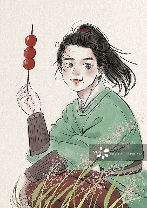 冰糖葫芦少年图片素材