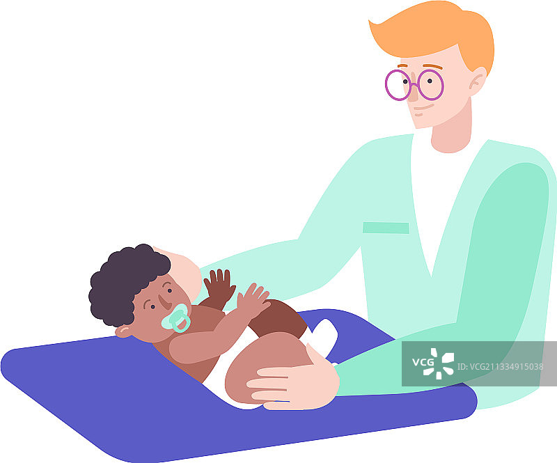 婴儿儿科检查组合图片素材