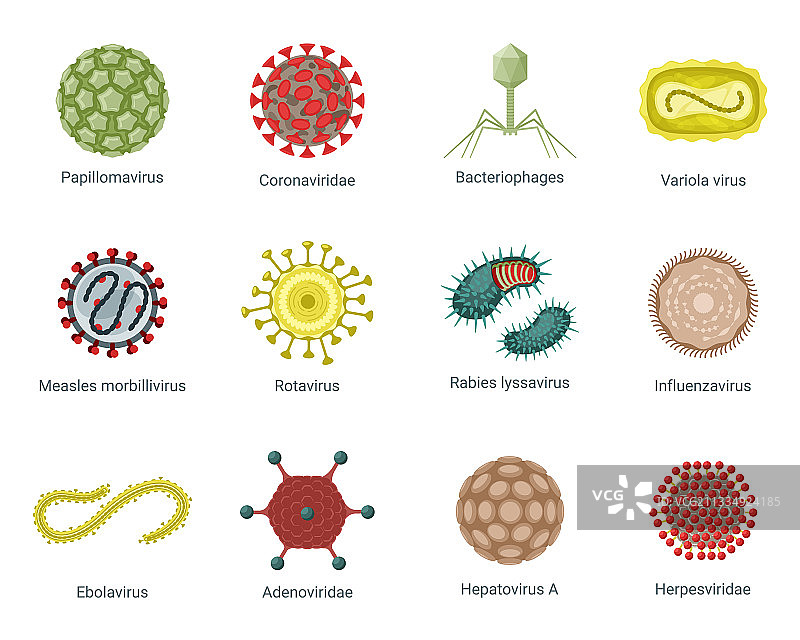 微观结构病毒集合圆形捏合图片素材