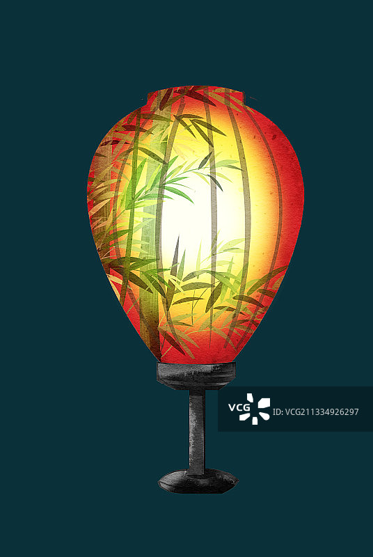 中国风古代灯盏插画元素图片素材