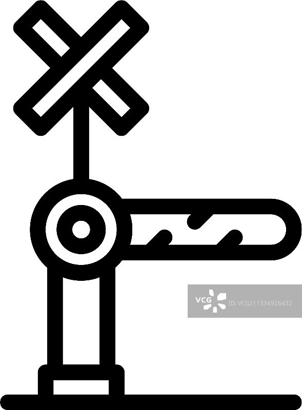 铁路道口安全栏杆图标轮廓样式图片素材