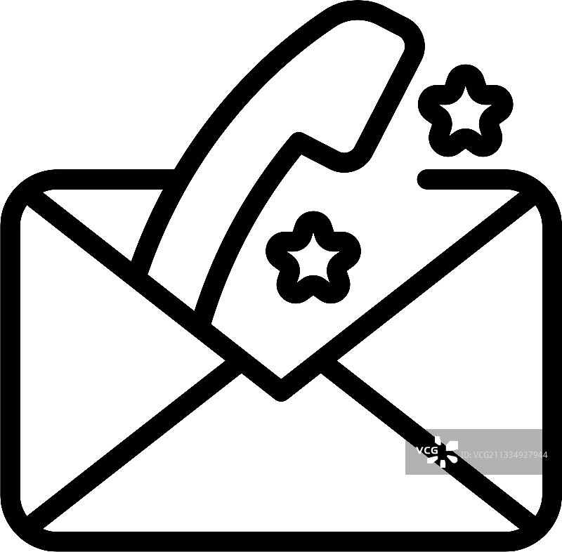 电话邮件图标轮廓样式图片素材