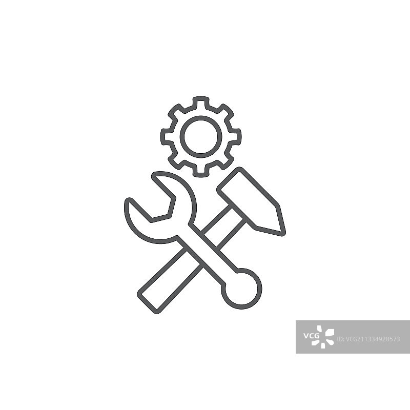 服务提供商彩色线条轮廓图标图片素材