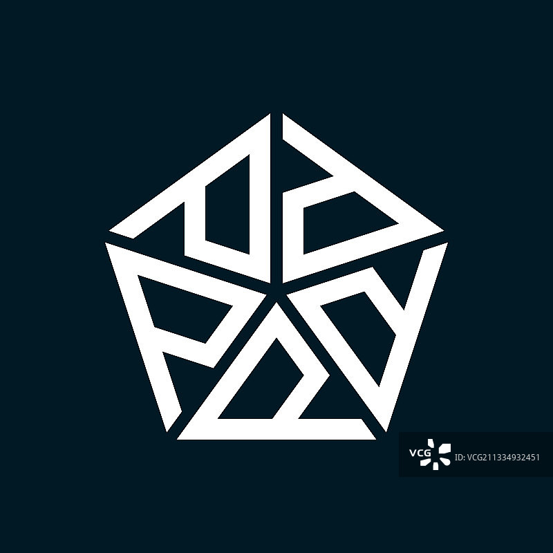 首字母P或D几何标志模板图片素材