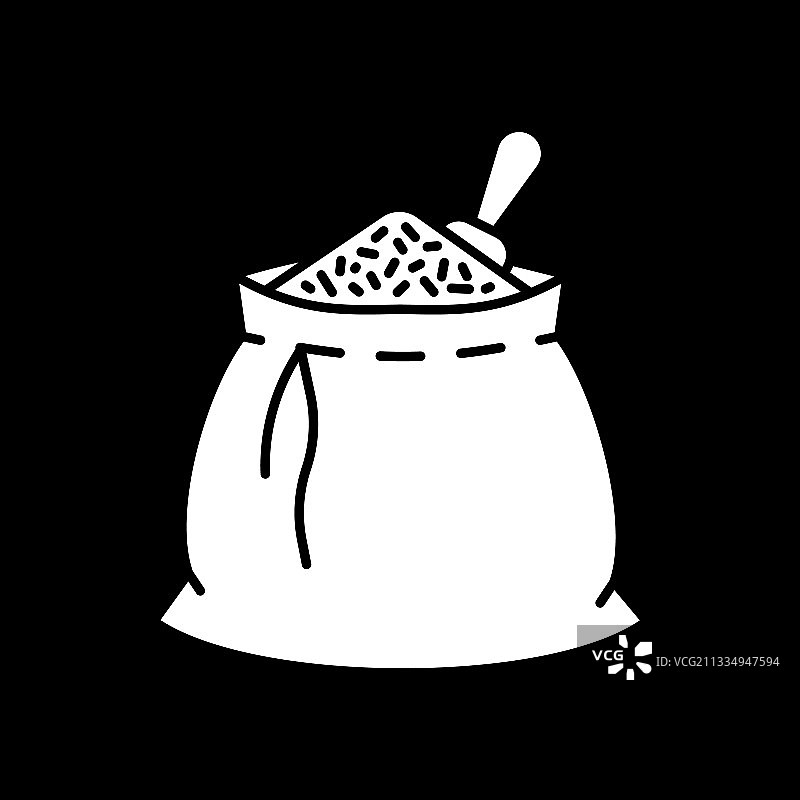 麻袋谷物深色模式字形图标图片素材