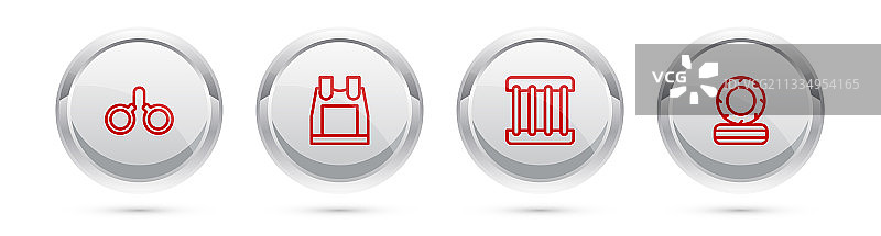 手铐、防弹背心和监狱图标图片素材