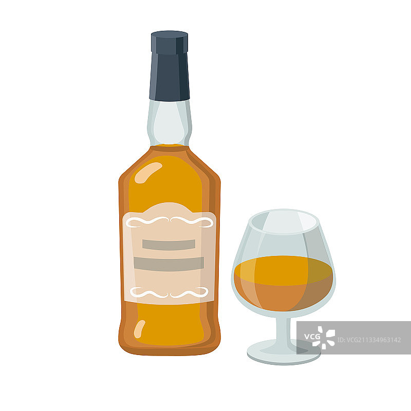 干邑白兰地酒瓶和酒杯葡萄产品图片素材