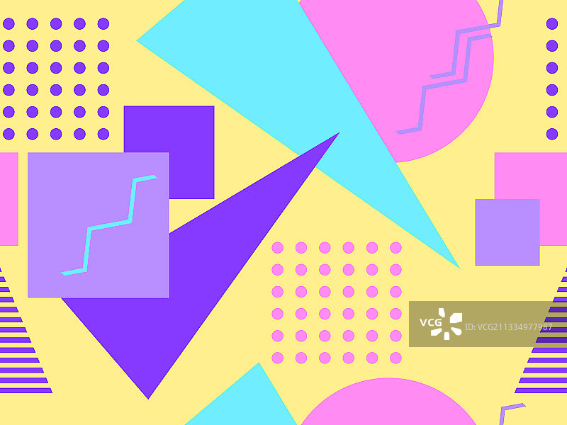 孟菲斯无缝图案几何元素图片素材