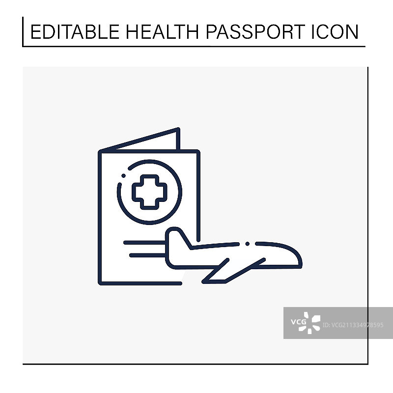 健康护照线性图标图片素材