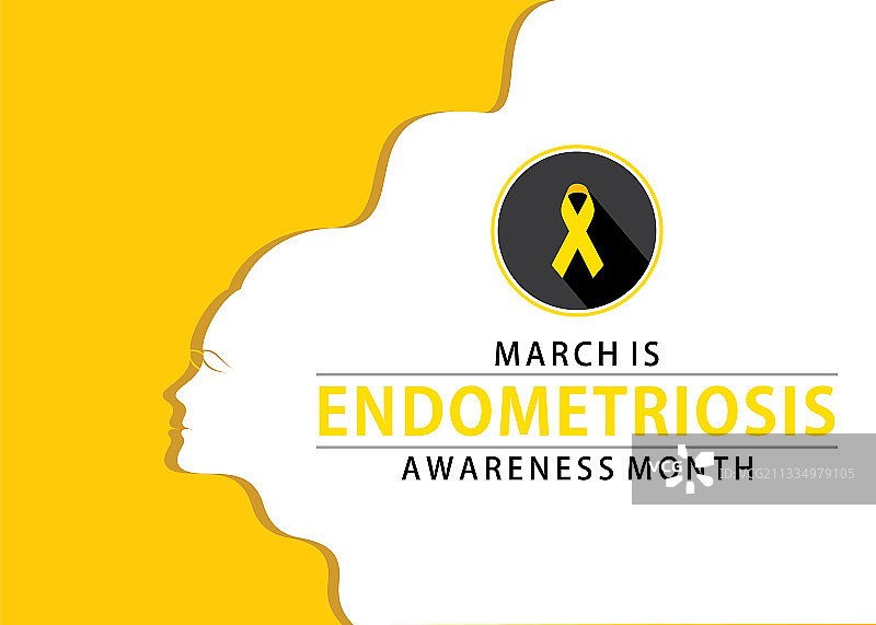 三月是子宫内膜异位症宣传月图片素材