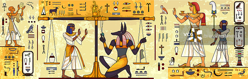 古埃及背景阿努比斯法老图片素材