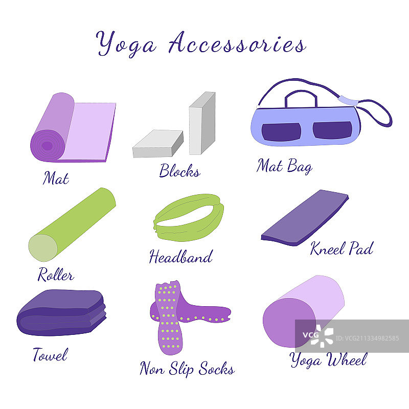 瑜伽课程实用物品合集图片素材