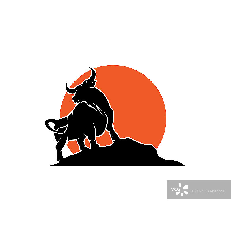 白色背景上的公牛图标图片素材