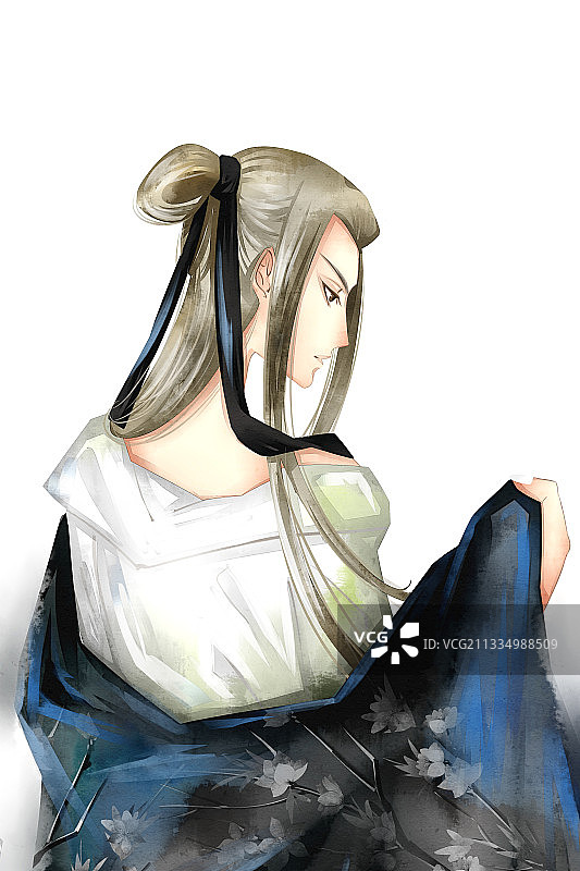 中国风古代男性插画元素图片素材