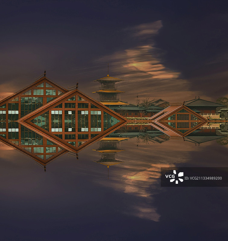 暮色广富林图片素材