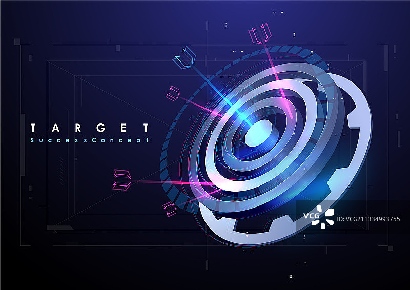 未来风格的飞镖靶，象征商业成功图片素材