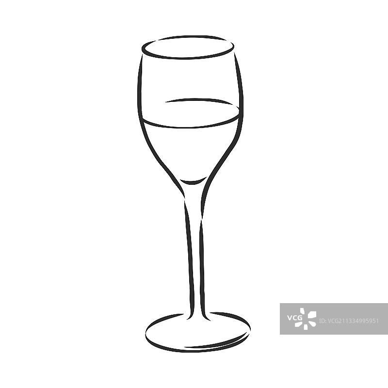 手绘红葡萄酒酒杯图片素材