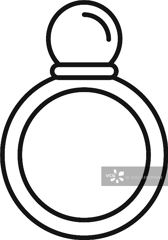 珍珠戒指轮廓图标图片素材