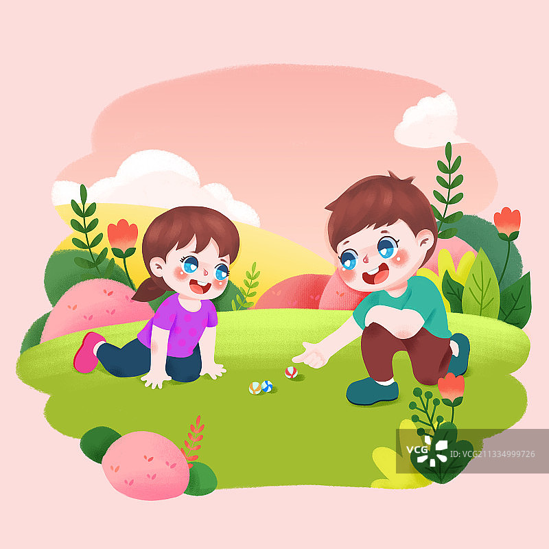 80后童年游戏-玩弹珠图片素材