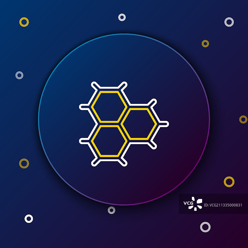 由苯环组成的化学式线条图片素材