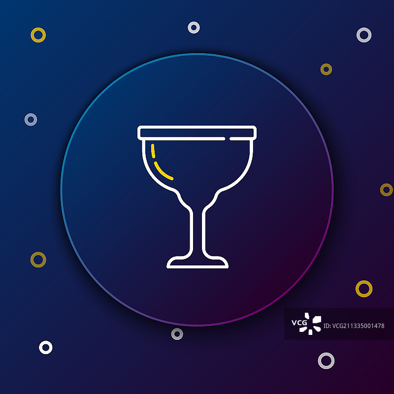 蓝色背景上的犹太高脚杯图标图片素材