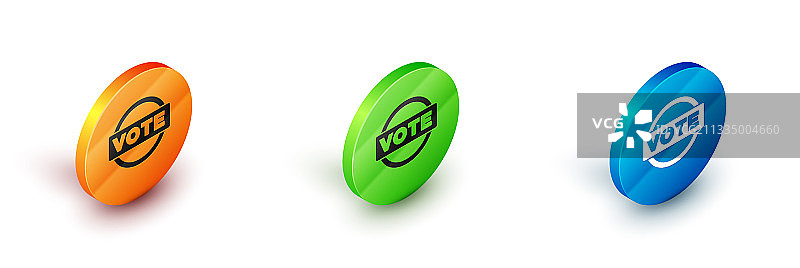 2.5D投票图标，白色背景图片素材