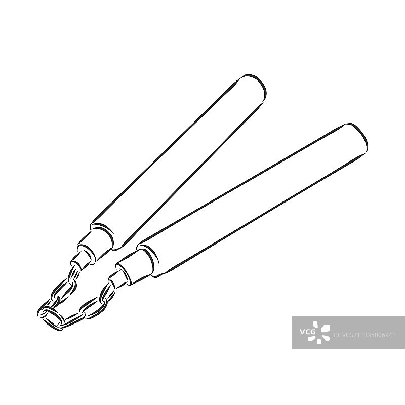 双截棍武器涂鸦风格，功夫双截棍图片素材