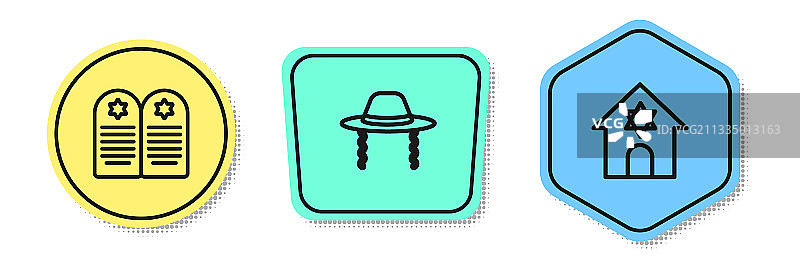 大卫之星墓碑组合图片素材