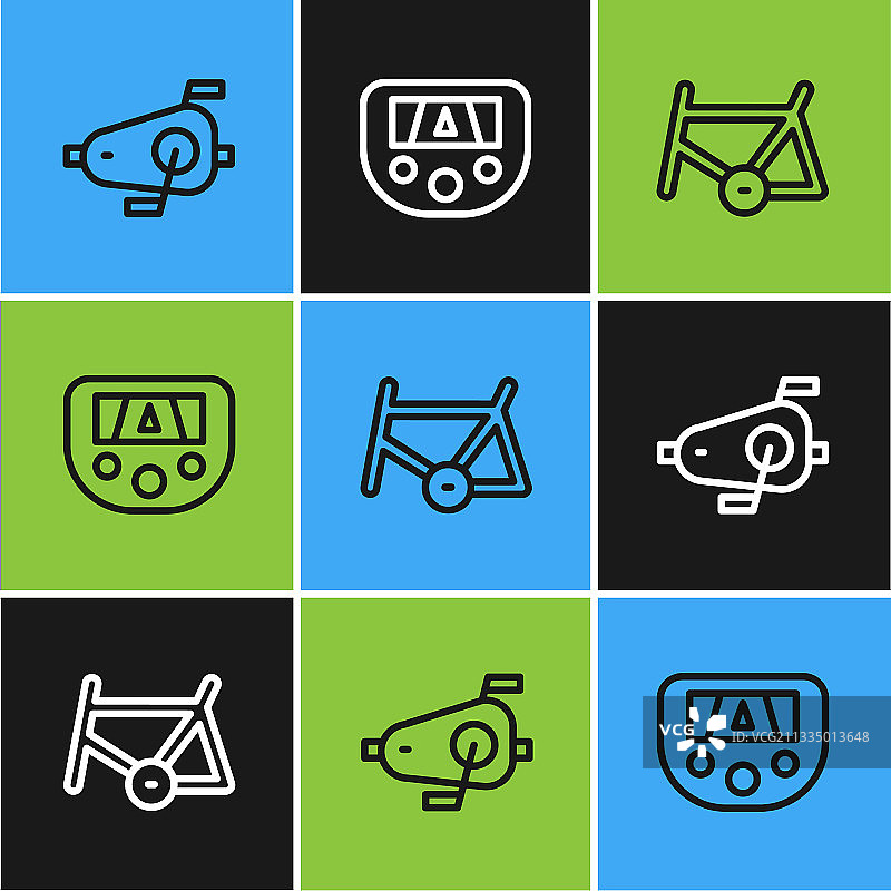 自行车脚踏板、车架和GPS设备图片素材