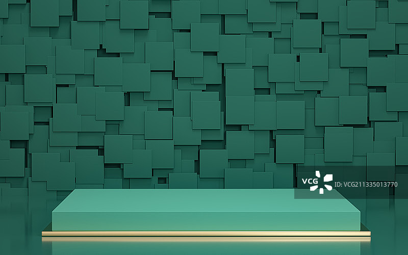 绿色产品展台三维场景图片素材