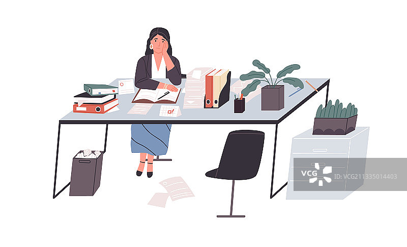 因工作过度而悲伤疲惫的员工图片素材