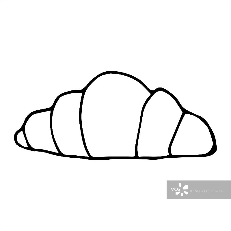 白色背景上的羊角面包图像图片素材