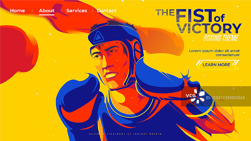 业余拳击手正在出拳图片素材