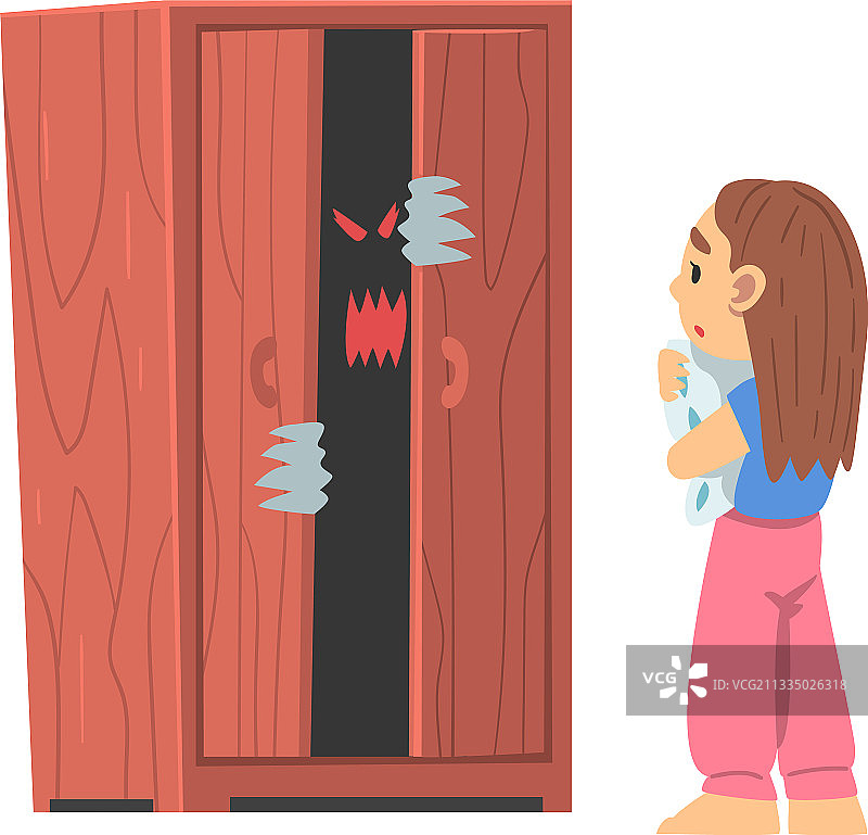 童年恐惧：可怕的怪物偷看图片素材
