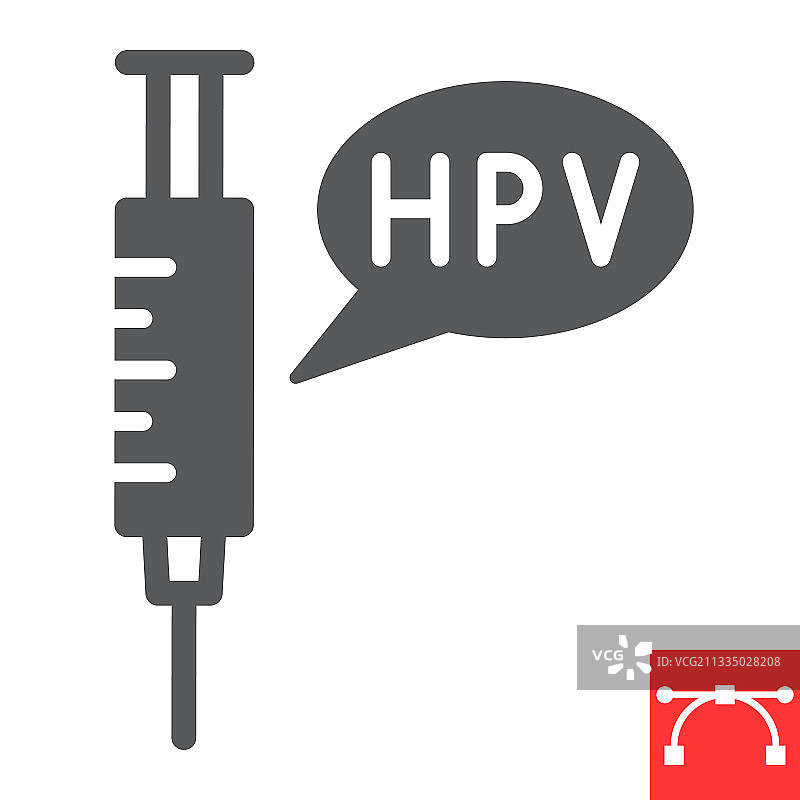 HPV疫苗标志符号：疫苗接种和注射图片素材