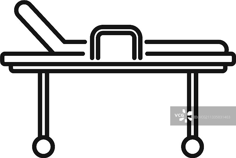 救护车床图标轮廓样式图片素材