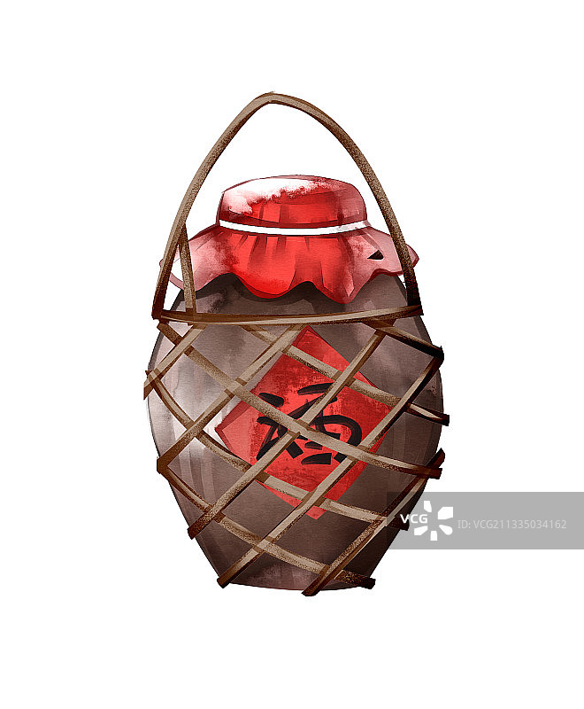 中国风酒插画元素图片素材